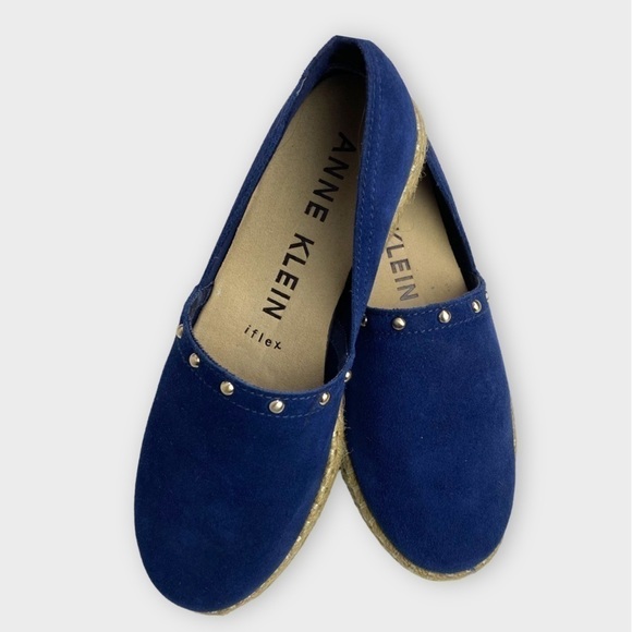 Anne Klein Kaily navy blue suede espadrille slip on flats size 6.5 - Picture 2 of 9